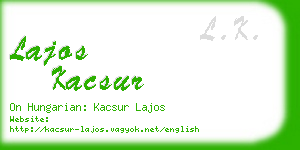 lajos kacsur business card